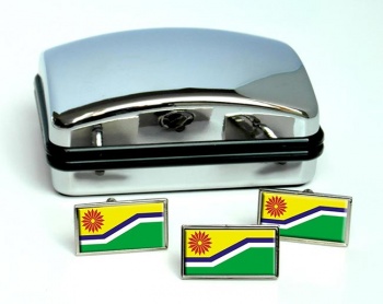 Mpumalanga (South Africa) Flag Cufflink and Tie Pin Set