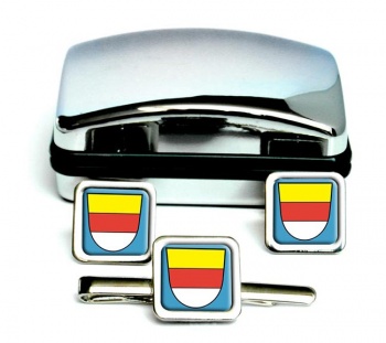 Munster (Germany) Square Cufflink and Tie Clip Set