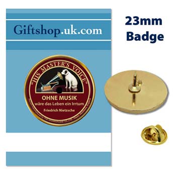 UK Gift Shop Record Label (German) Pin Badge