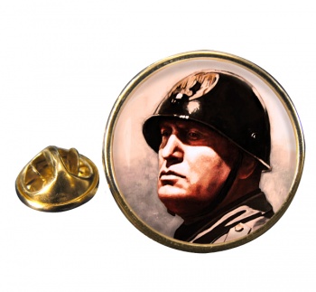 Benito Mussolini Round Pin Badge