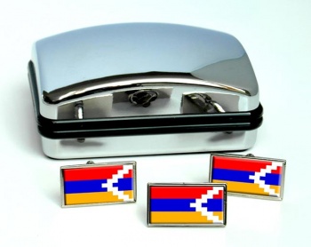 Nagorno-Karabakh Flag Cufflink and Tie Pin Set