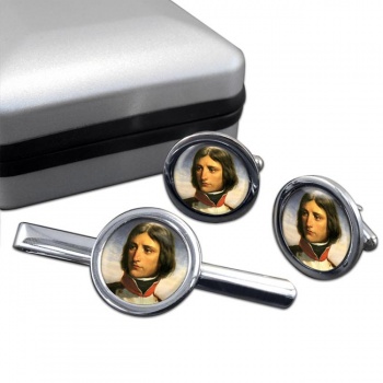 Napoleon Bonaparte 1792 Round Cufflink and Tie Clip Set