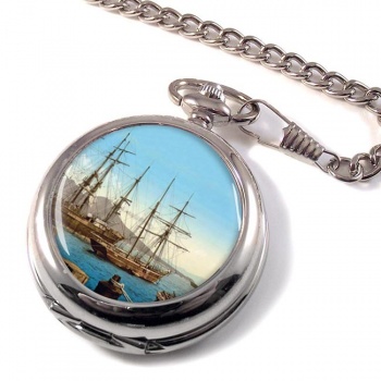 Naples Harbour Italy Pocket Watch