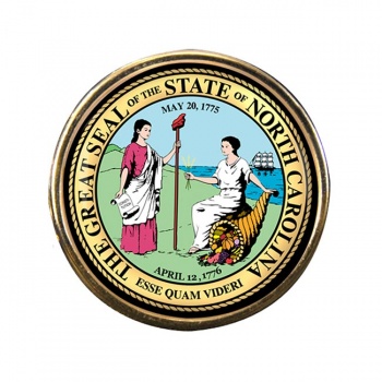 North Carolina Round Pin Badge