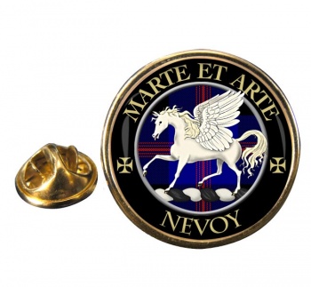 Nevoy Scottish Clan Round Pin Badge