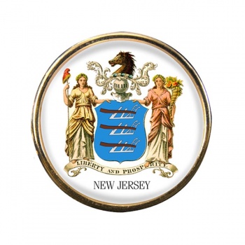New Jersey Round Pin Badge