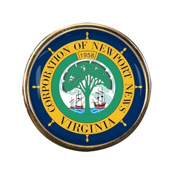 Newport News VA Round Pin Badge