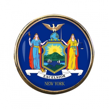 New York Round Pin Badge