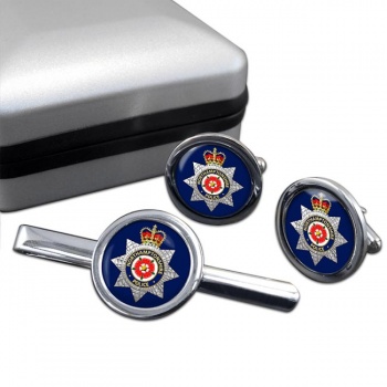Northamptonshire Police Round Cufflink and Tie Clip Set