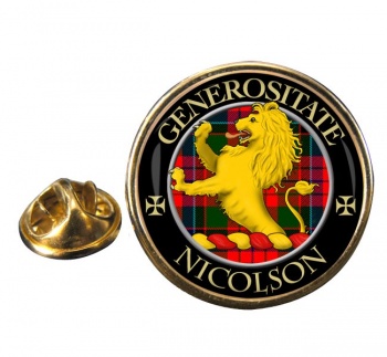 Nicolson Scottish Clan Round Pin Badge