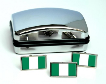 Nigeria Flag Cufflink and Tie Pin Set