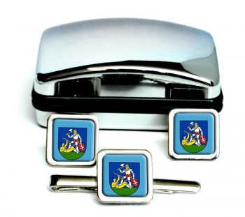 Nitra Nitriansky kraj Square Cufflink and Tie Clip Set