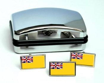 Niue (New Zealand) Flag Cufflink and Tie Pin Set