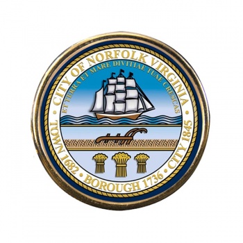 Norfolk VA Round Pin Badge