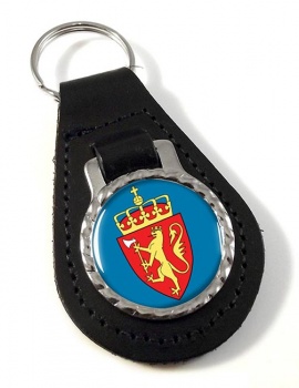 Kongelig vapenskjold (Norway) Leather Key Fob
