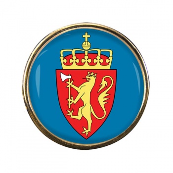 Kongelig vapenskjold (Norway) Round Pin Badge