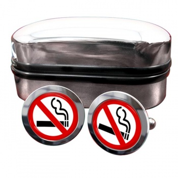 No Smoking Round Cufflinks