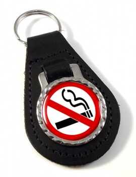 No Smoking Leather Key Fob