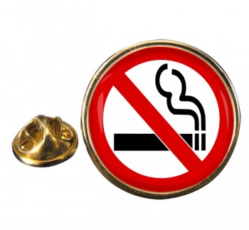 No Smoking Round Pin Badge