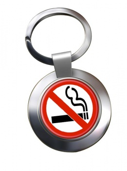 No Smoking Chrome Key Ring