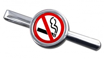 No Smoking Round Tie Clip
