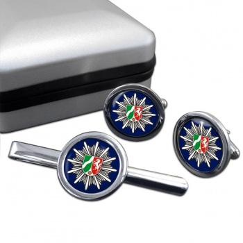 Polizei Nordrhein-Westfalen Round Cufflink and Tie Clip Set