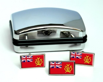 North Wales and North West Sea Fisheries Ensign Rectangle Cufflink and Tie Pin Set