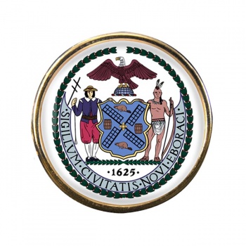 New York City NY Round Pin Badge