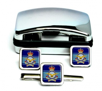Royal New Zealand Air Force Square Cufflink and Tie Clip Set