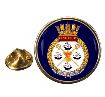 HMNZS Canterbury Round Pin Badge