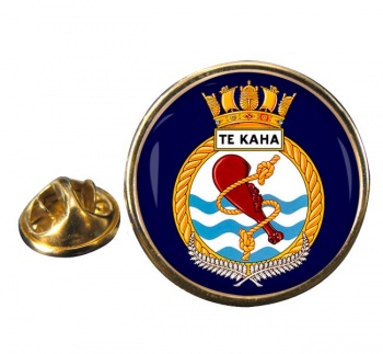 HMNZS Te Kaha Round Pin Badge