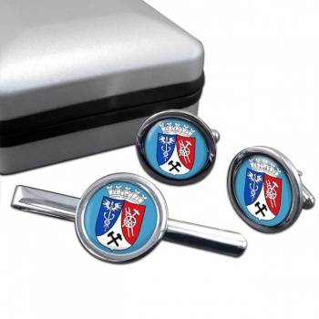 Oberhausen (Germany) Round Cufflink and Tie Clip Set