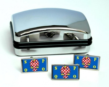 Olomouc Flag Cufflink and Tie Pin Set