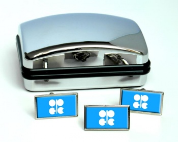 OPEC Rectangle Cufflink and Tie Pin Set