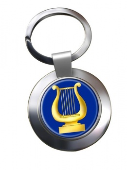Masonic Lodge Organist Chrome Key Ring