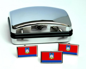 Oryol Oblast Flag Cufflink and Tie Pin Set