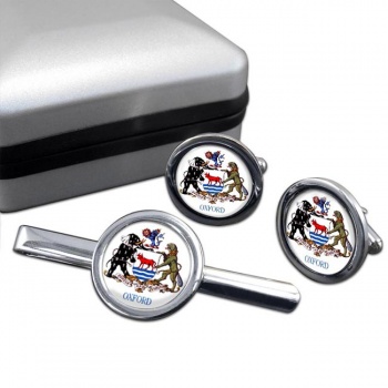 Oxford (England) Round Cufflink and Tie Clip Set