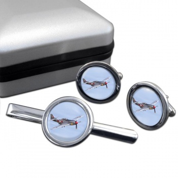 P51 Mustang Cufflink and Tie Clip Set