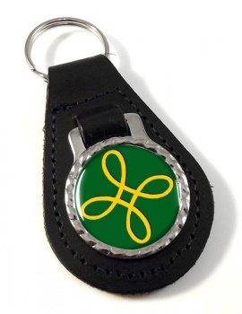 Pagan Happiness Symbol Leather Key Fob