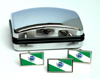 Parana (Brazil) Flag Cufflink and Tie Pin Set