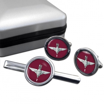 1st Battalion Parachute Regiment (British Army) Round Cufflink and Tie Clip Set