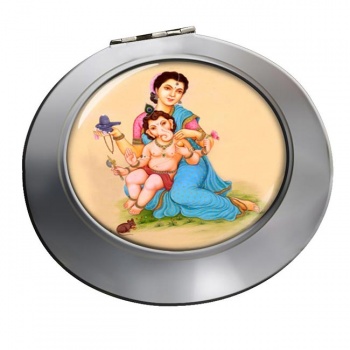 Parvati and Baby Ganesh Chrome Mirror