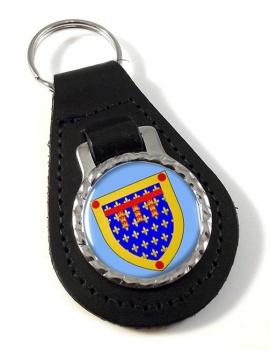 Pas-de-Calais (France) Leather Key Fob