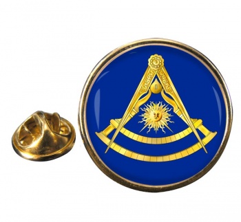 Masonic Lodge Past Master Round Pin Badge