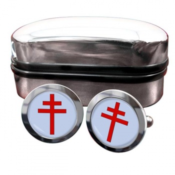 Patriarchal Cross Round Cufflinks