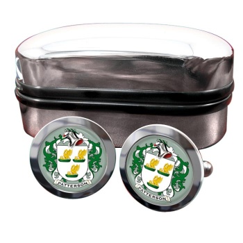 Patterson Coat of Arms Round Cufflinks