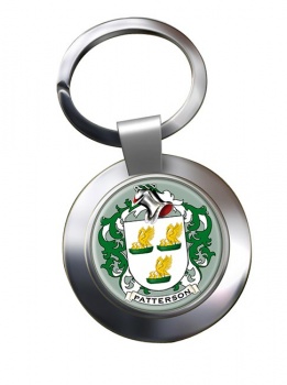 Patterson Coat of Arms Chrome Key Ring