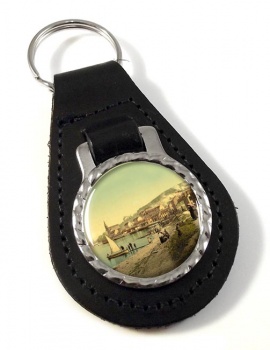 Port Bannatyne Isle of Bute Leather Key Fob