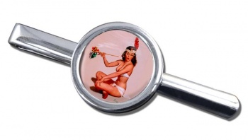 Peace Offering Pin-up Girl Round Tie Clip