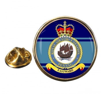 RAF Station Penang Round Pin Badge